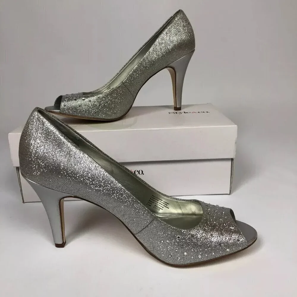 Style Co Monaee Pumps Silver 9.5M